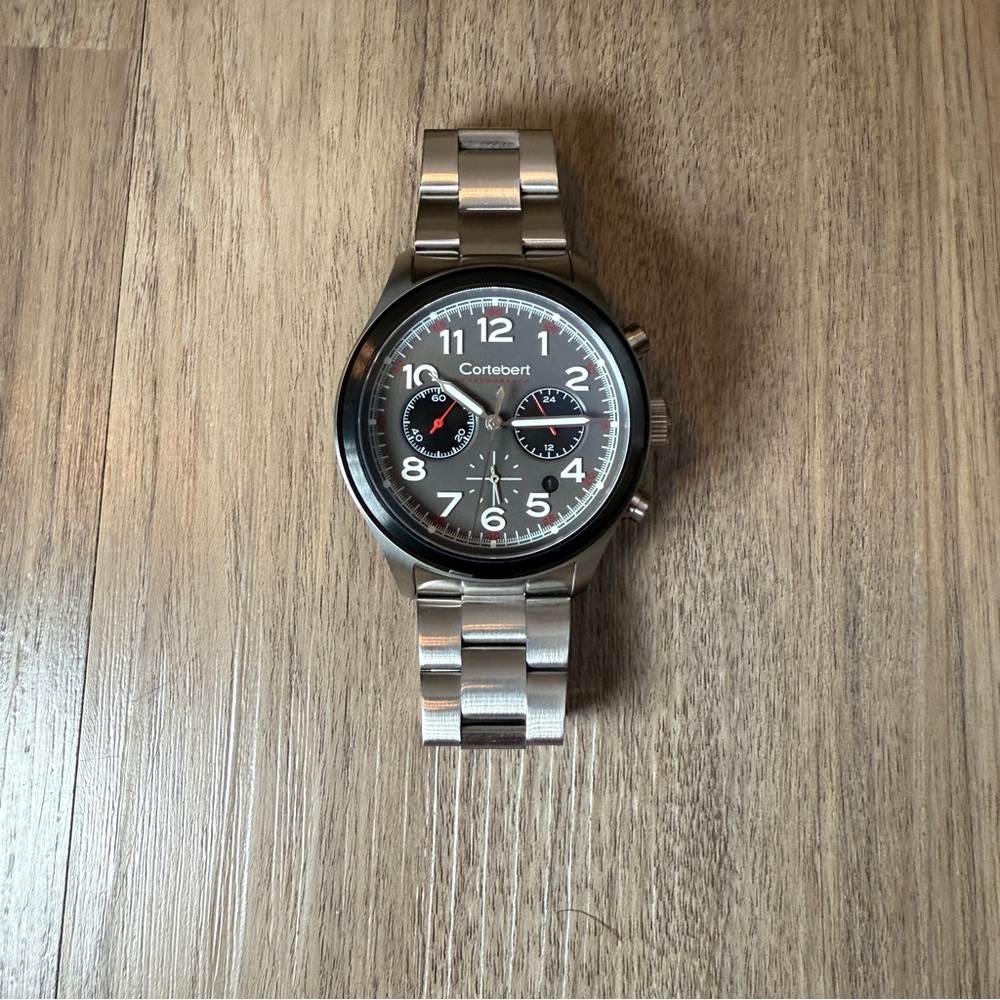 Cortebert Ouragan Men's Lead Grey Watch